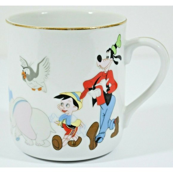 Vtg Walt Disney World Disneyland Coffee Tea Cup Mug Mickey Goofy Dumbo Pinocchio - Picture 4 of 8